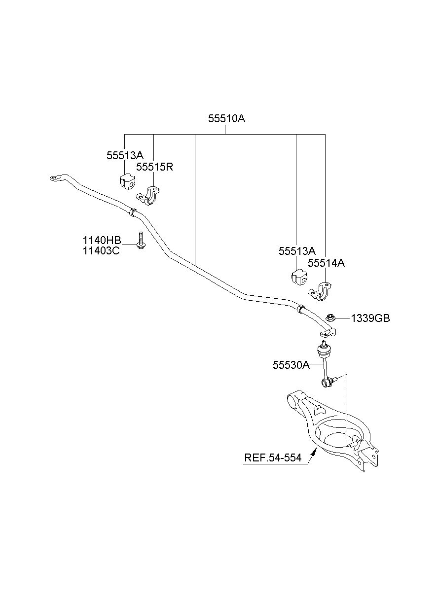 thumbnail image 2 of CTR Rear Sway Bar Link For 2009-2014 Hyundai Equus & Genesis – OEM 555303M000 – Greasable 2 of 5