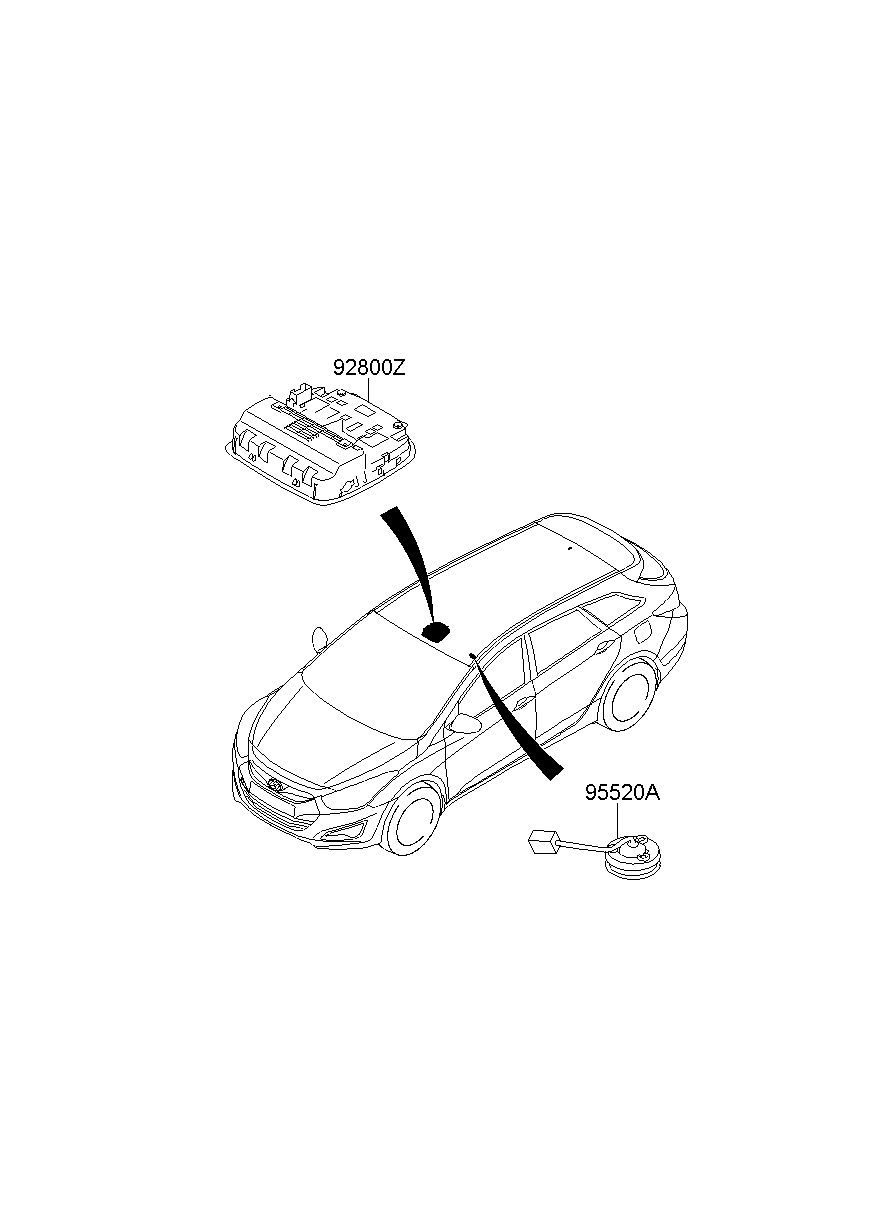 HYUNDAI (HS), I40 11, LAMP ASSY-OVERHEAD CONSOLE (92810-3Z000TX)