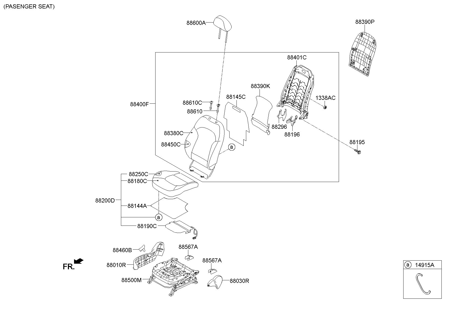HYUNDAI (HS), TUCSON IX, IX35 10, COVERING-FR SEAT CUSH PASSENGE 