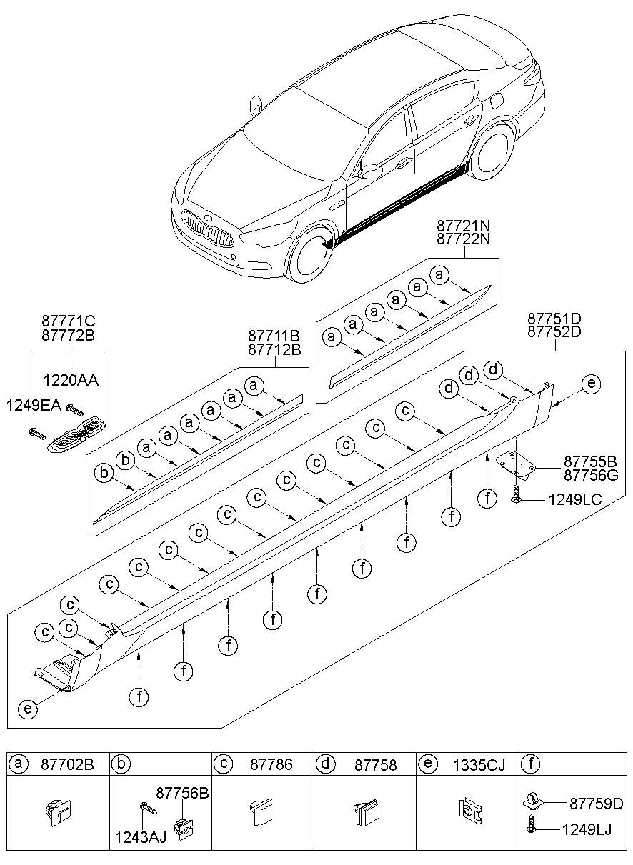 KIA (KS), K9 (K900) 13, DEFLECTOR-RR LH, 877613T000 (87761-3T000)