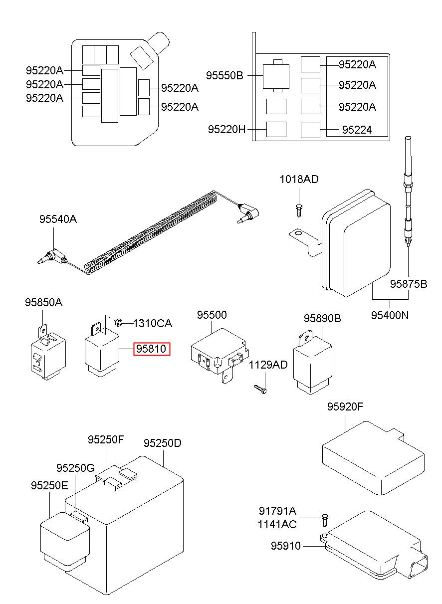 Rear Genuine Hyundai 95420-2C200 Wiper Relay Assembly Rear Genuine Hyundai 95420-2C200 Wiper Relay Assembly