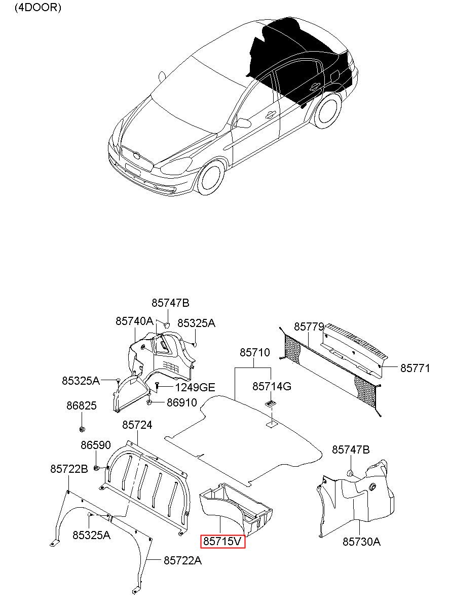 Genuine Hyundai 85710-25550 Luggage Covering Mat Assembly Genuine Hyundai 85710-25550 Luggage Covering Mat Assembly