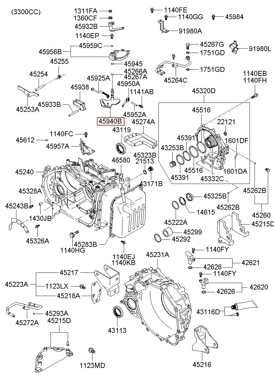 Genuine Hyundai 46140-23AS0 Reaction Shaft Support Assembly 