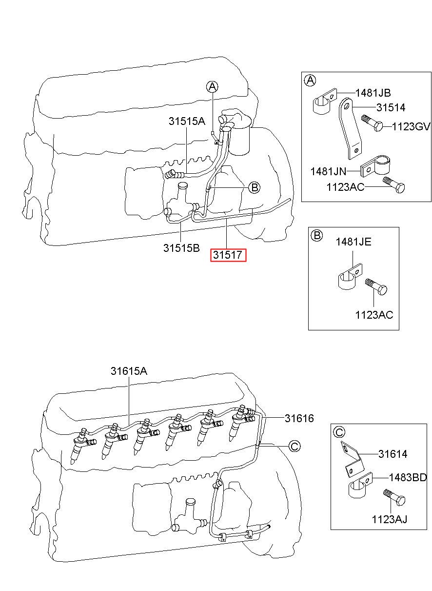 HYUNDAI (HS), PORTER 96, PIPE-FUEL, 3151742002 (31517-42002)