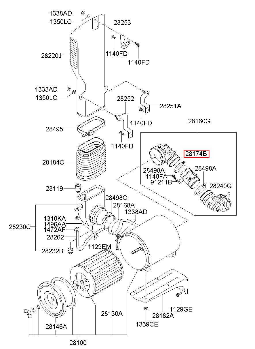 HYUNDAI (HT), MEGA TRUCK 08EM, DUCT-AIR, 281746C001 (28174-6C001)