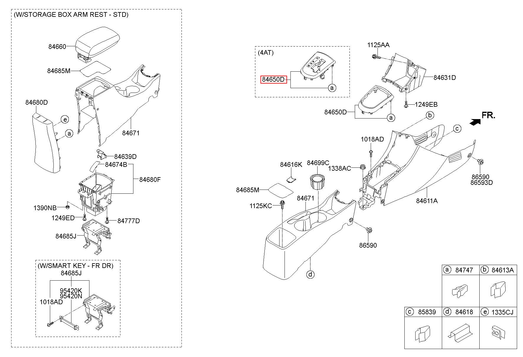Genuine Hyundai 84650-2V220-RY Console Cover Assembly Genuine Hyundai 84650-2V220-RY Console Cover Assembly