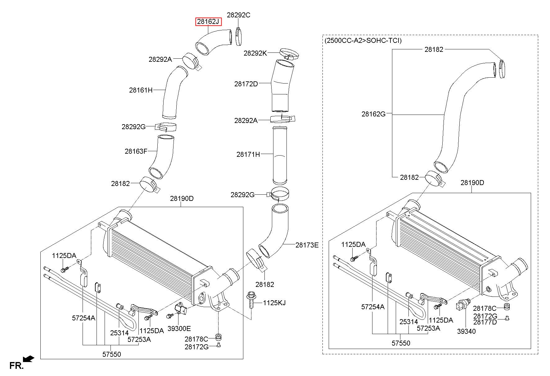Intercooler Hose For HYUNDAI H1, GRAND STARLEX 2.5 CRDI