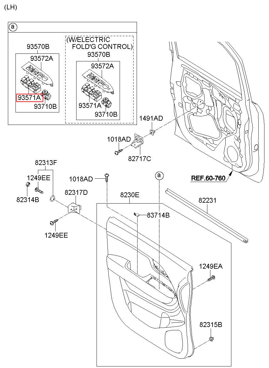 Genuine Hyundai 93571-3L450-J9 Power Window Main Unit Assembly Genuine Hyundai 93571-3L450-J9 Power Window Main Unit Assembly